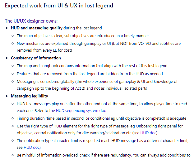 Lost legend UX documentation